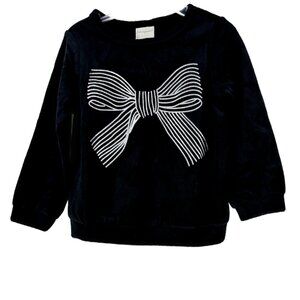 First Impressions Girl's Silver | Black Velour Top Size: 3T